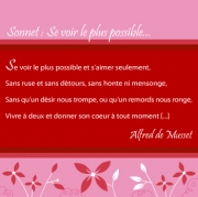 Carte de voeux : &quot;Sonnet : se voir...&quot; A. de Musset