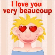Carte de voeux : I love you very beaucoup
