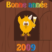 Carte de voeux : coucou et bonne année