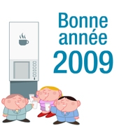 Carte de voeux : Le bonheur... Près de la machine à café