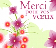 Carte de voeux : Merci fleuri