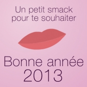 Carte de voeux : Premi&egrave;re bise (f&eacute;minine) de l'ann&eacute;e