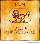 Carte de voeux : Lion - antique
