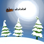 Carte de voeux : Le traîneau du Père Noël