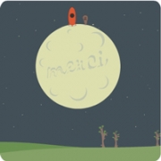 Carte de voeux : merci de la lune
