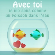 Carte de voeux : Comme un poisson dans l'eau
