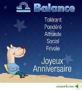 Carte de voeux : Balance - étoiles